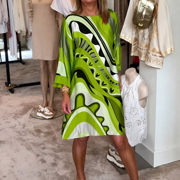 Harriett - Vestido Midi Estampado Estiloso