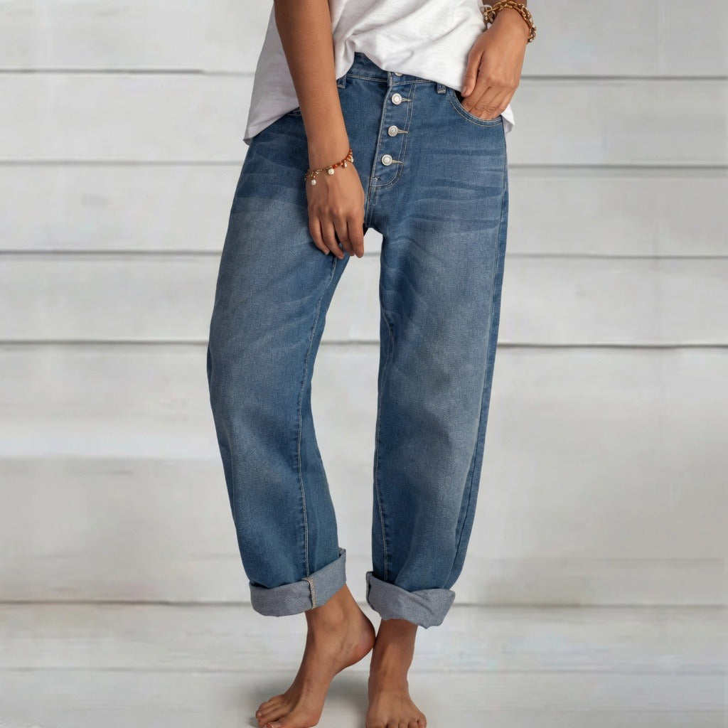 Kaden - Jeans Rectos de Cintura Alta