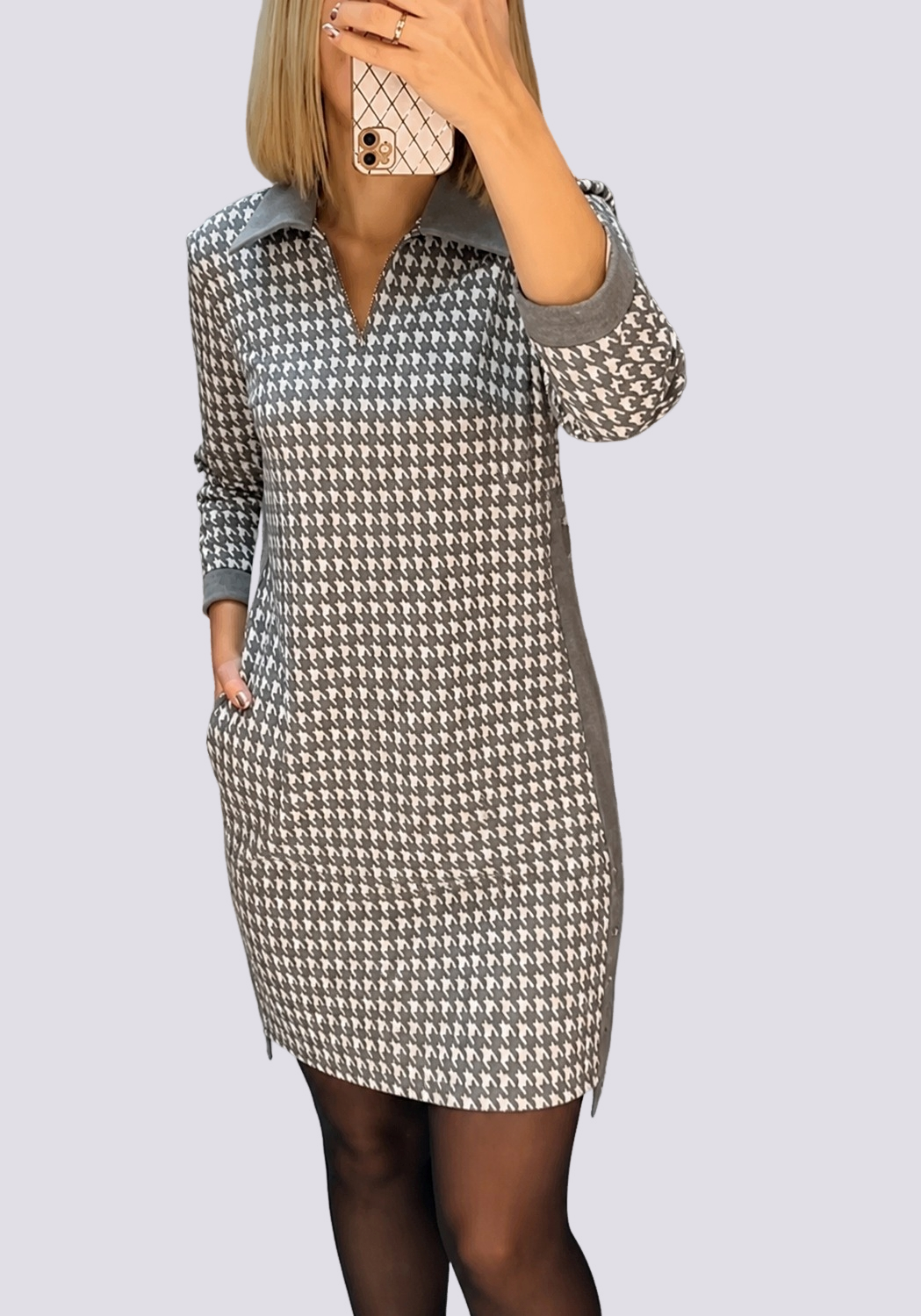 Saskia - Vestido Mini con Solapa Elegante
