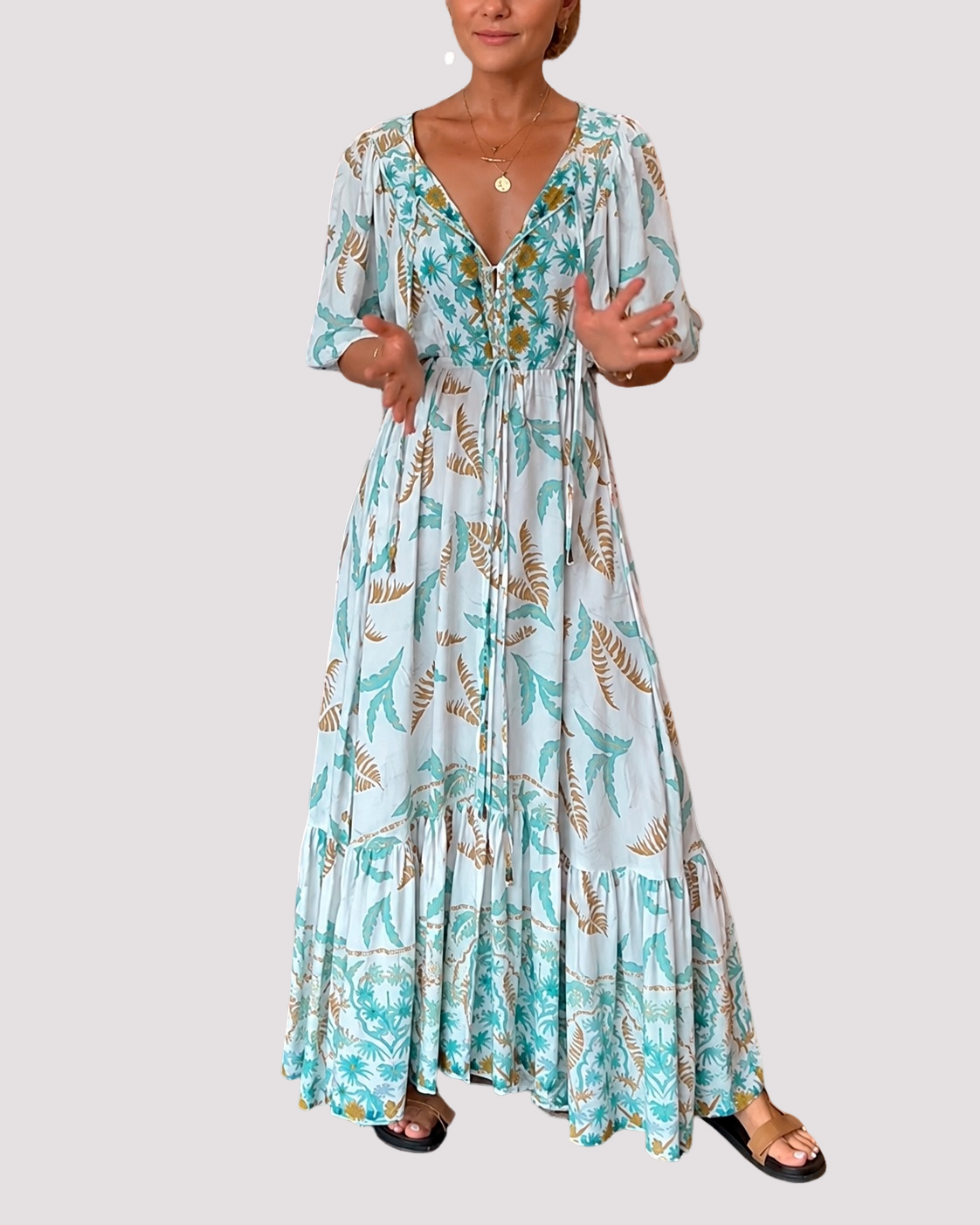 Ashley - Vestido Maxi Floral Suelto