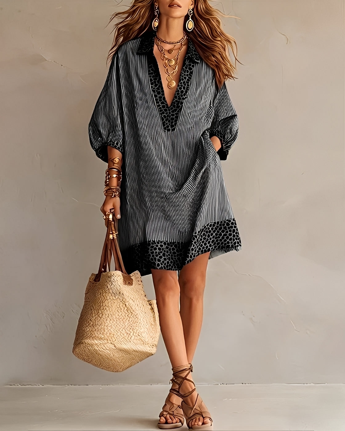 Abbie - Vestido Elegante con Panel Suelto