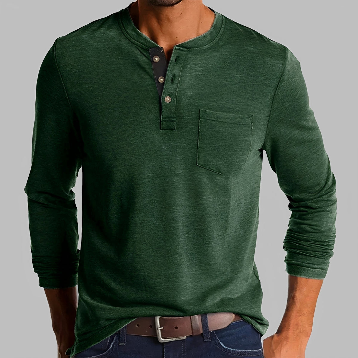 Dalton - Camisa Henley de Manga Larga