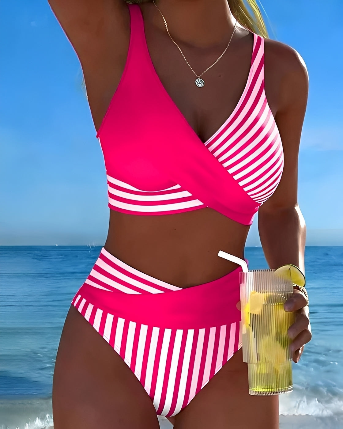 Angelica - Bikini Elegante a Rayas