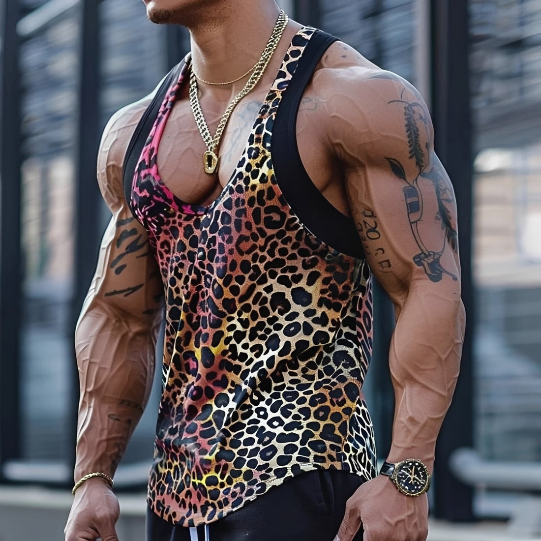 Barron - Camiseta de Tirantes con Cuello en U Elegante
