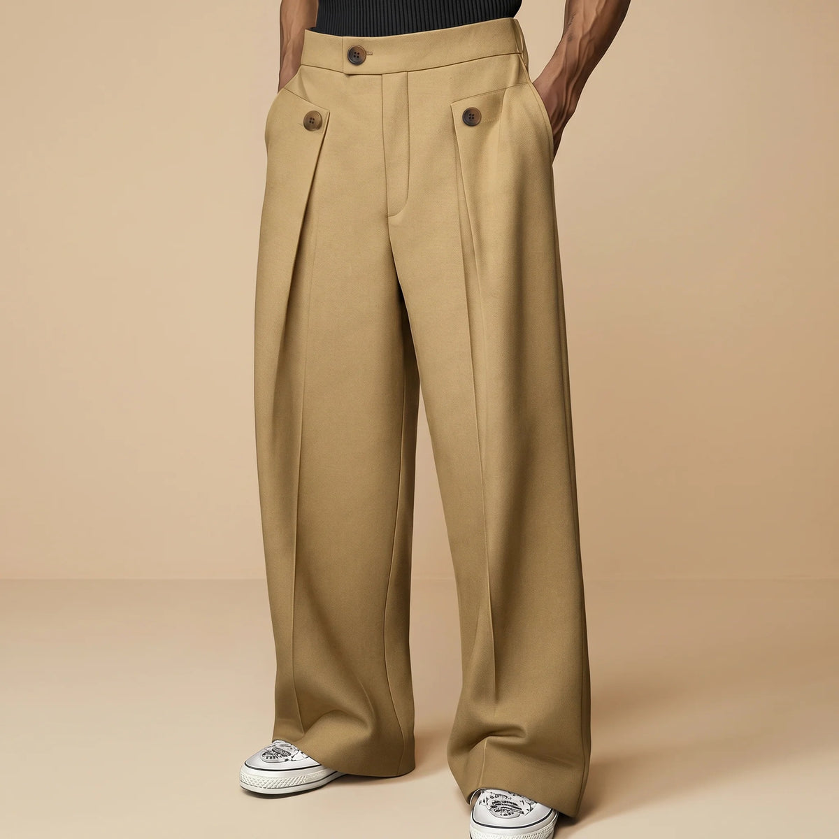 John - Pantalones Holgados y Estilosos de Cintura Alta