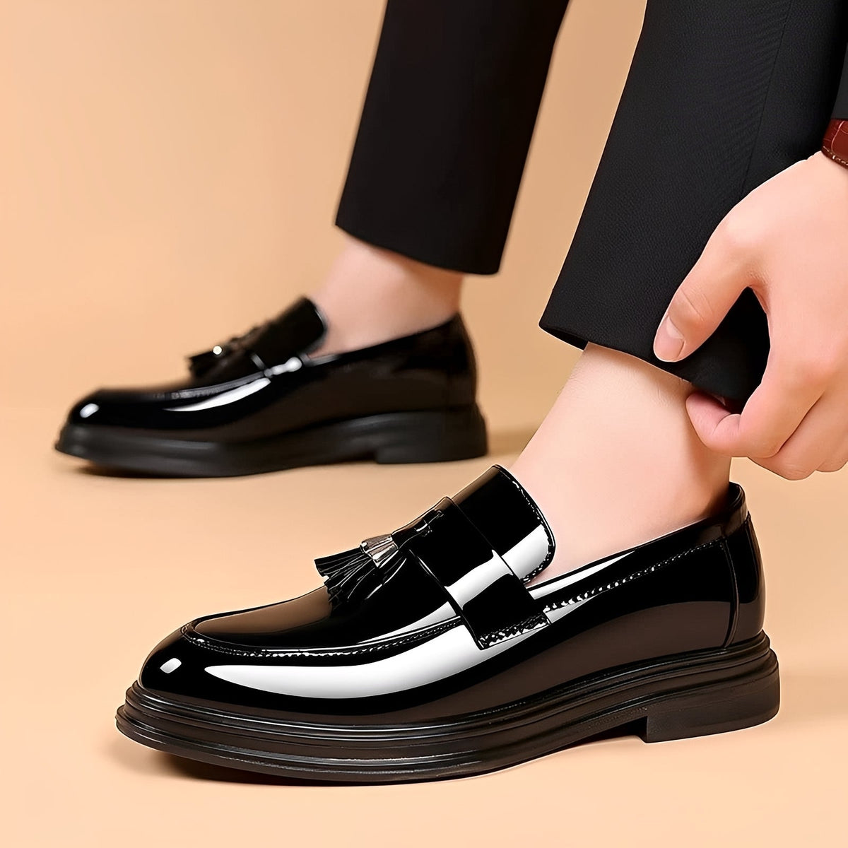 Jeevan - Zapatos formales con suelas de goma suave
