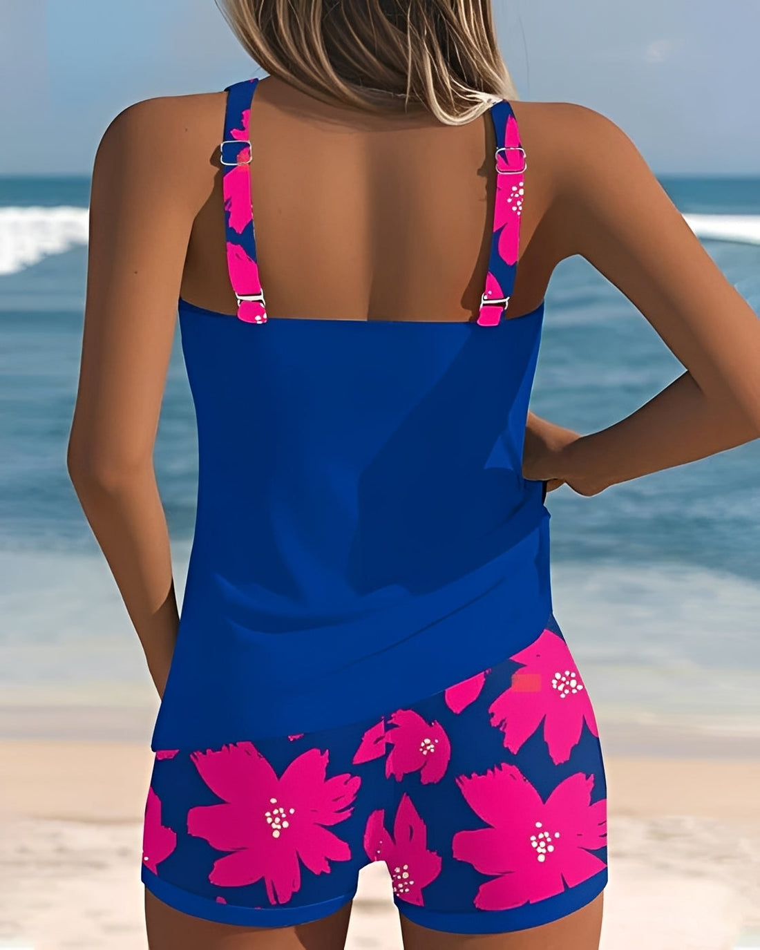 Mila - Tankini Floral con Cuello en U
