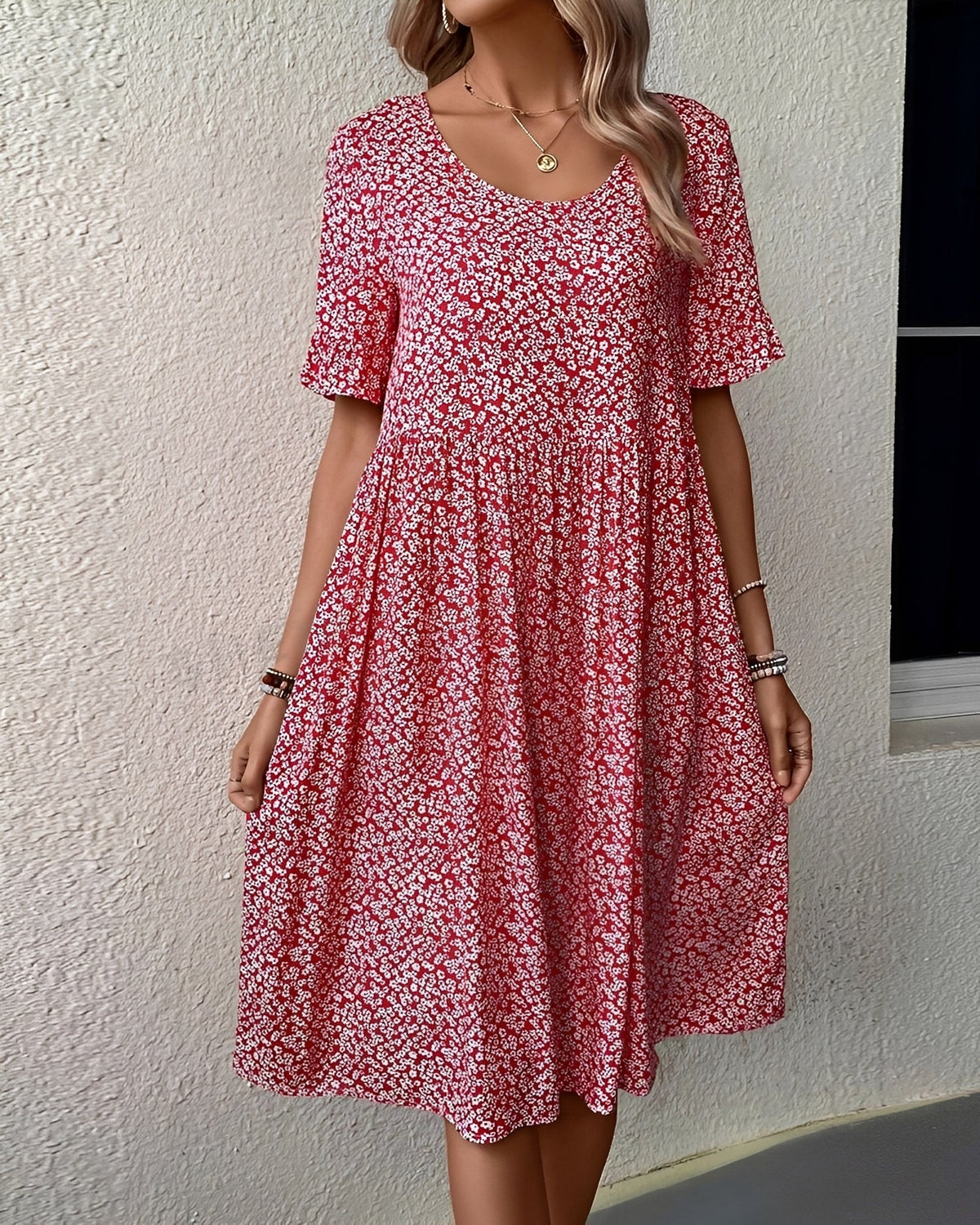 Michaela - Vestido Midi con Estampado Floral