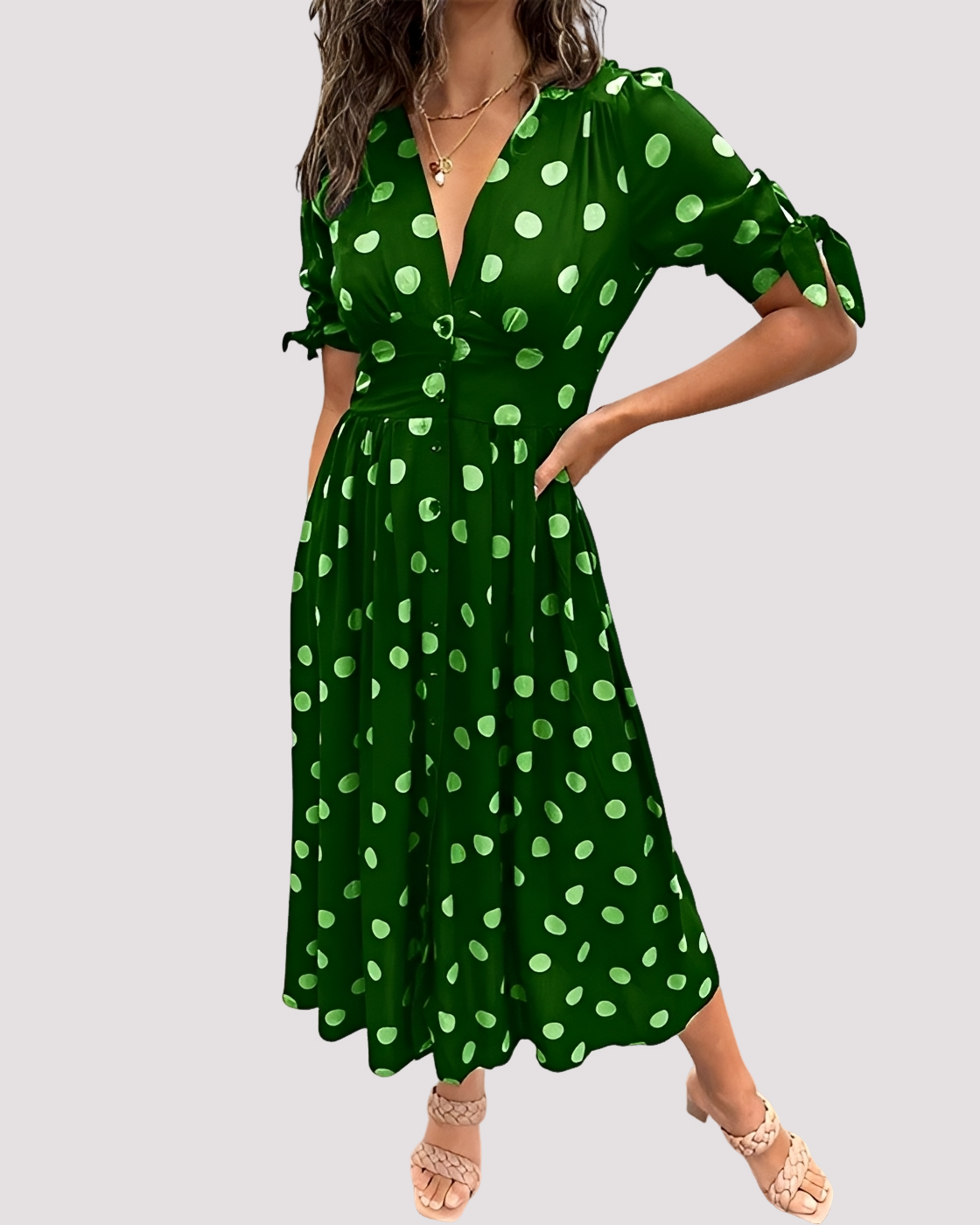 Nicole - Vestido de Lunares Elegante