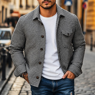 Andrew - Chaqueta Camisa Retro de Una Sola Botonadura