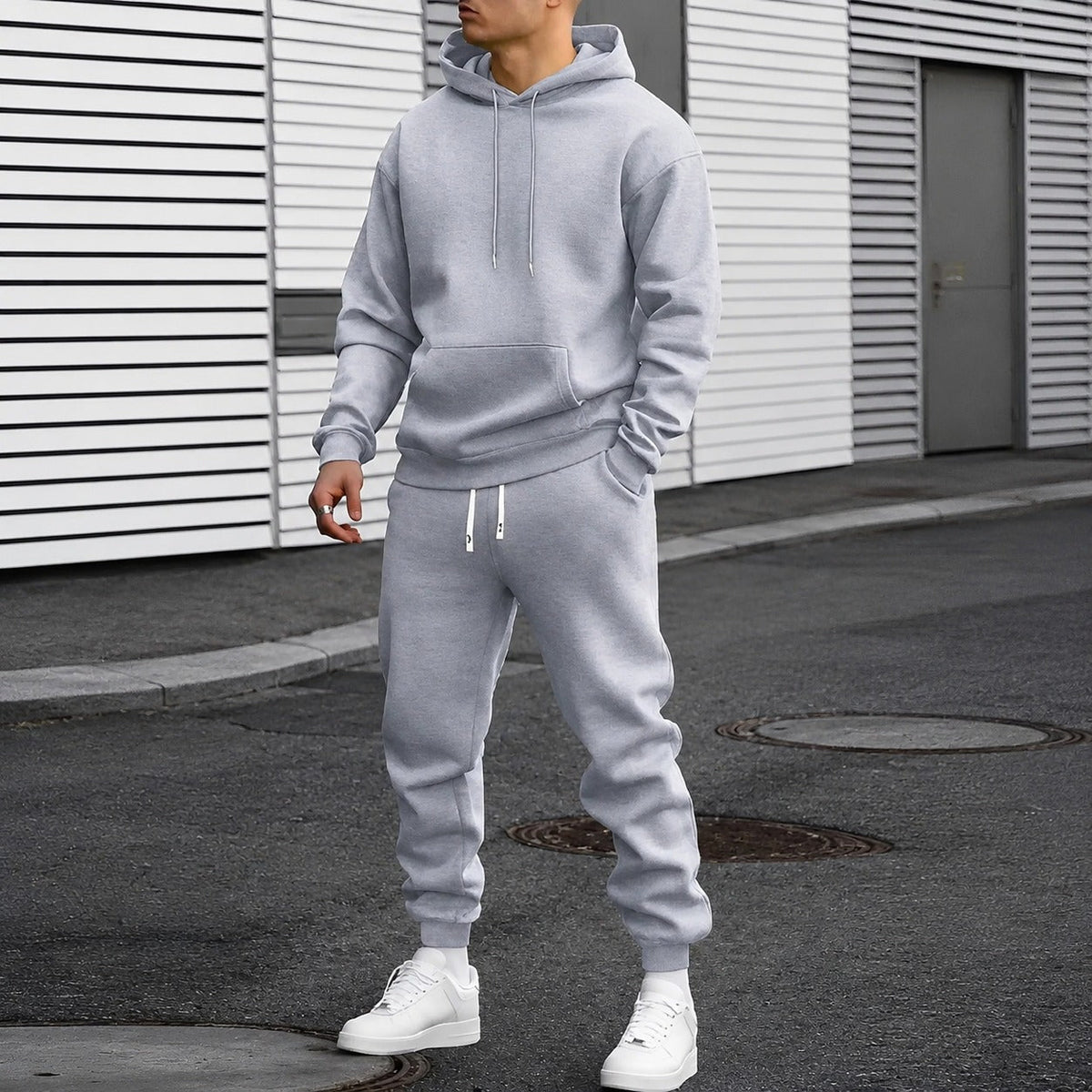 Arvel - Conjunto de chándal cómodo con capucha para hombres