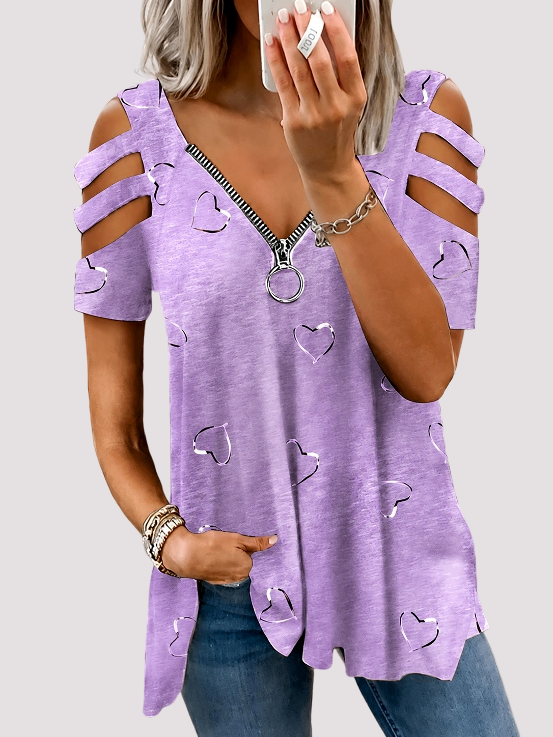 Saira - Camisa con Cremallera Elegante
