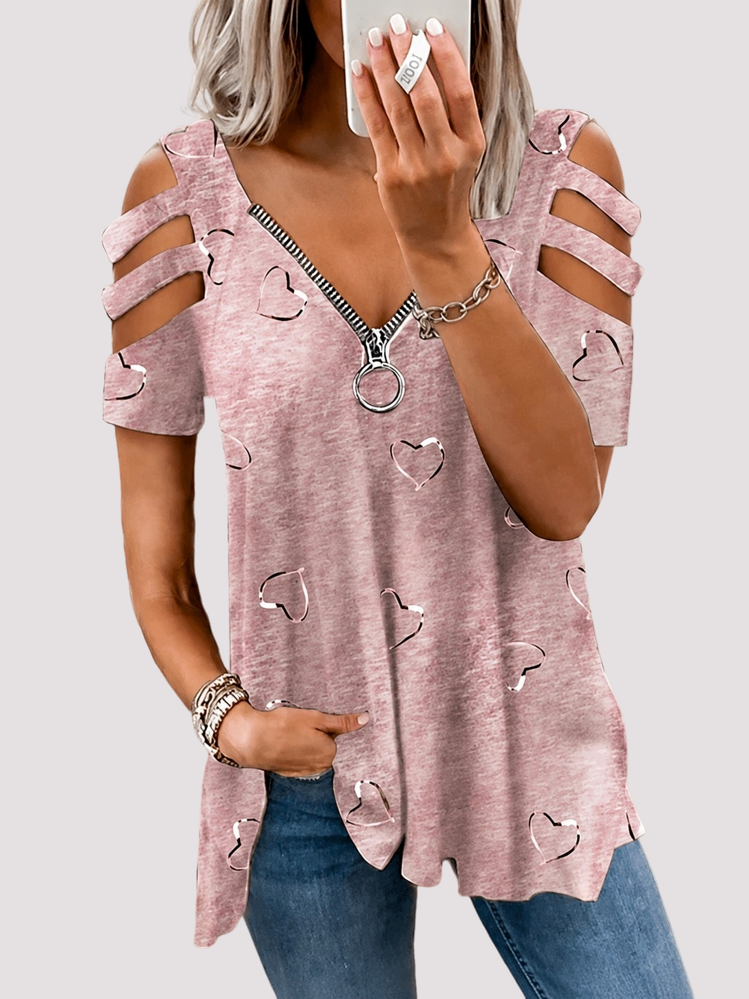 Saira - Camisa con Cremallera Elegante