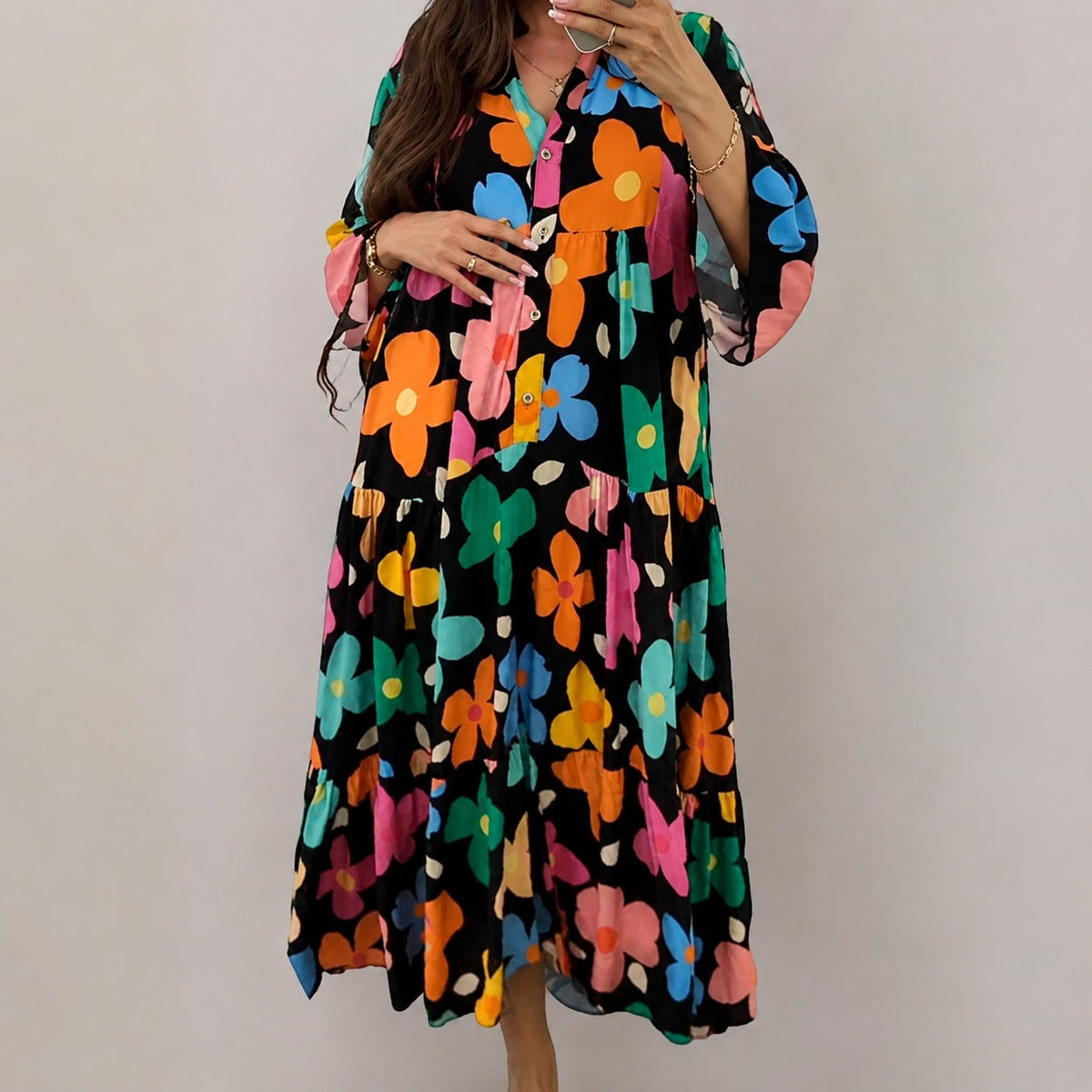 Alana - Vestido Colorido Suelto