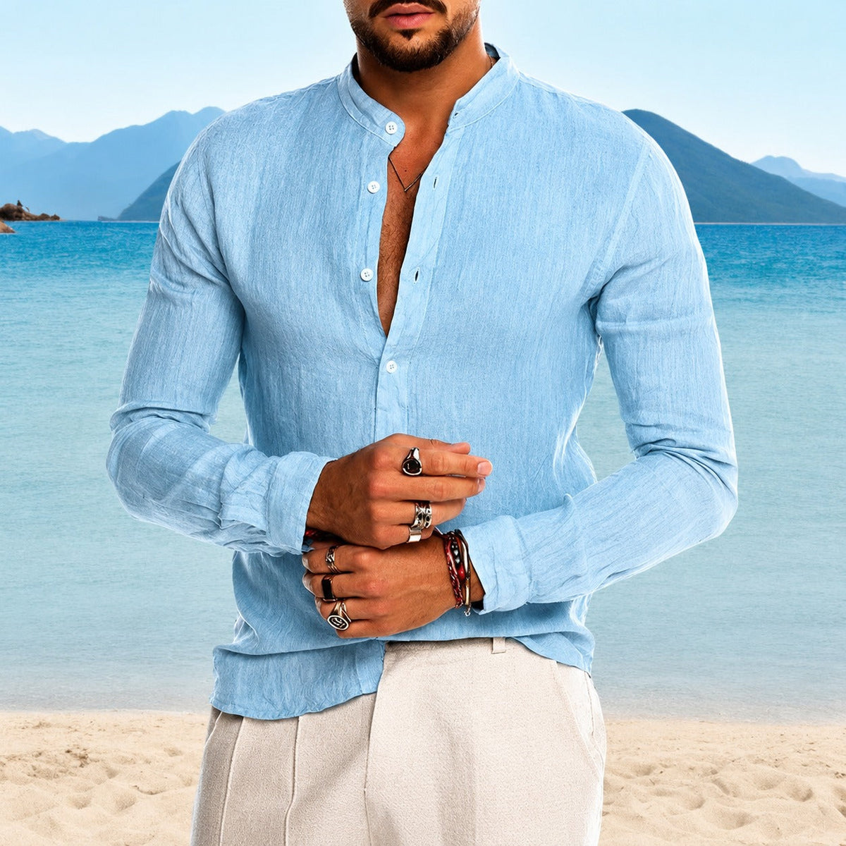 Clarke - Camisa de Manga Larga Relajada