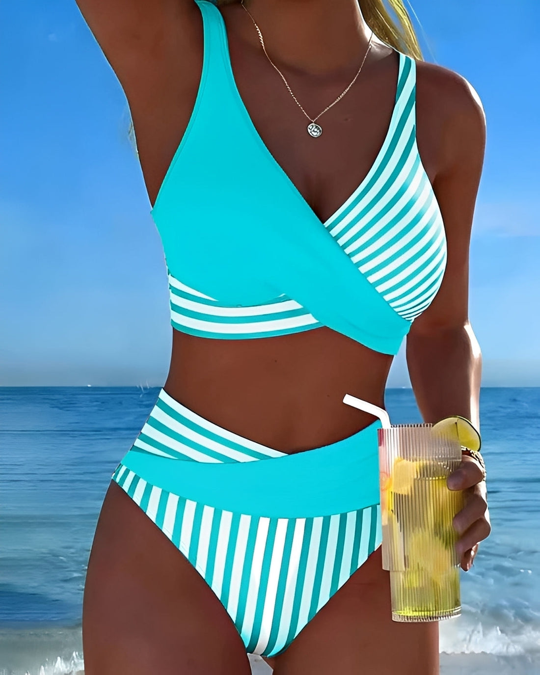 Angelica - Bikini Elegante a Rayas