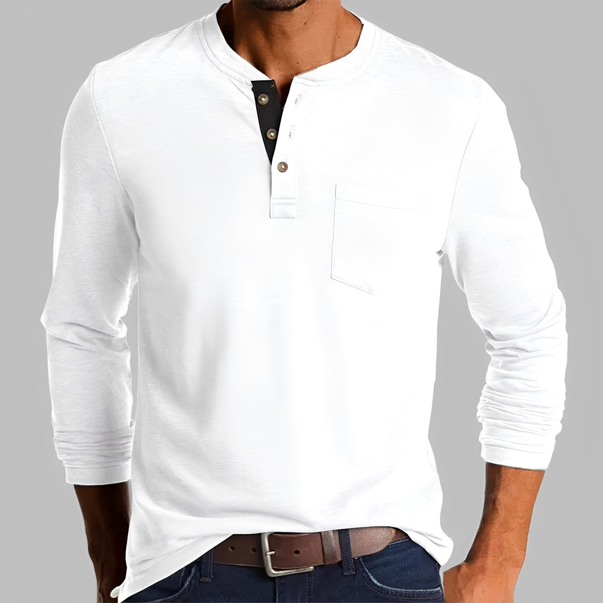 Dalton - Camisa Henley de Manga Larga