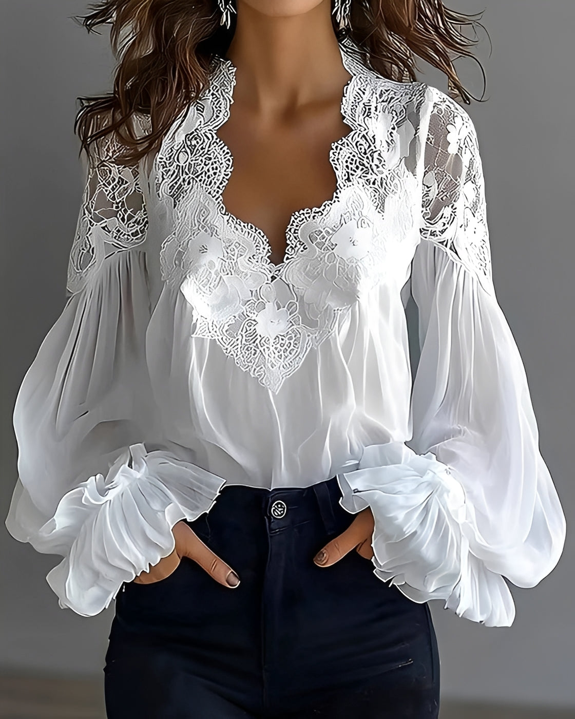 Kim - Blusa Elegante con Cuello en V