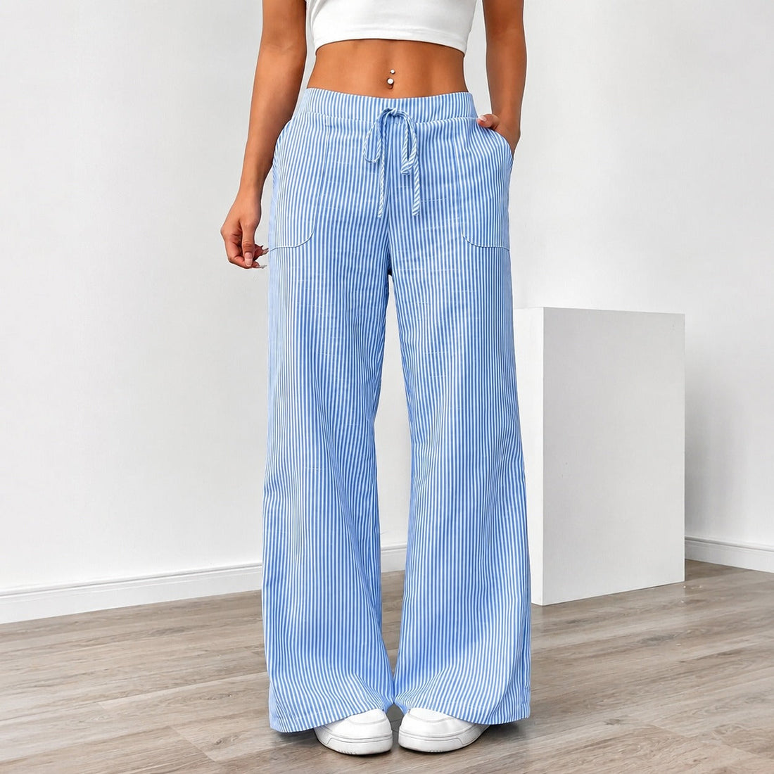 Amanda - Pantalones a Rayas Cómodos con Bolsillos