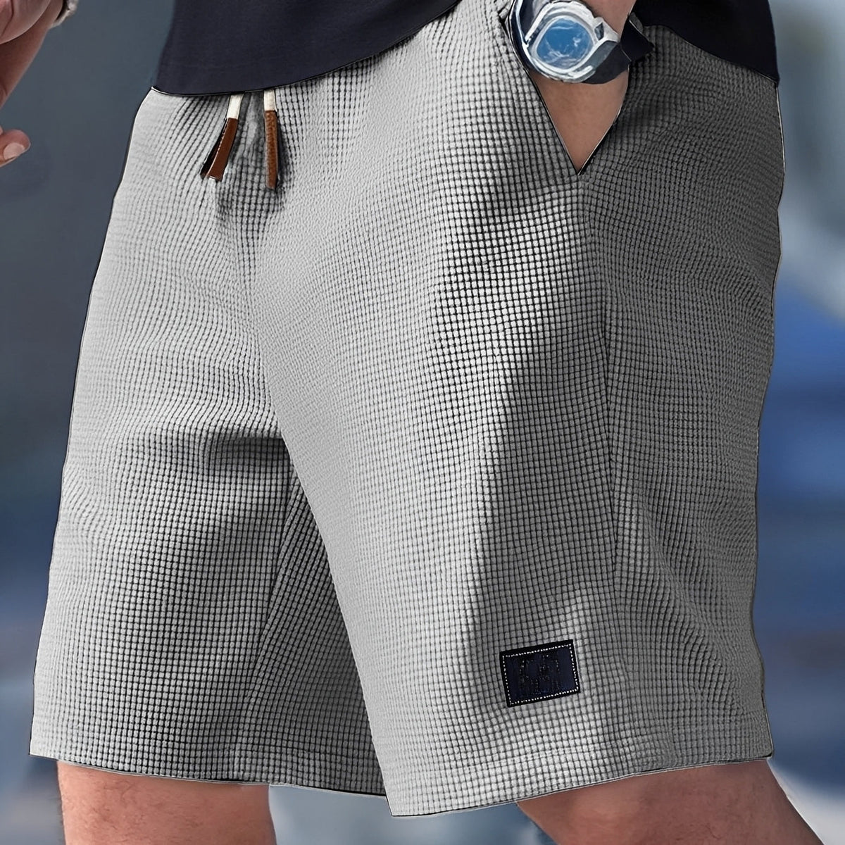 Justin - Pantalones Cortos Casuales de Waffle