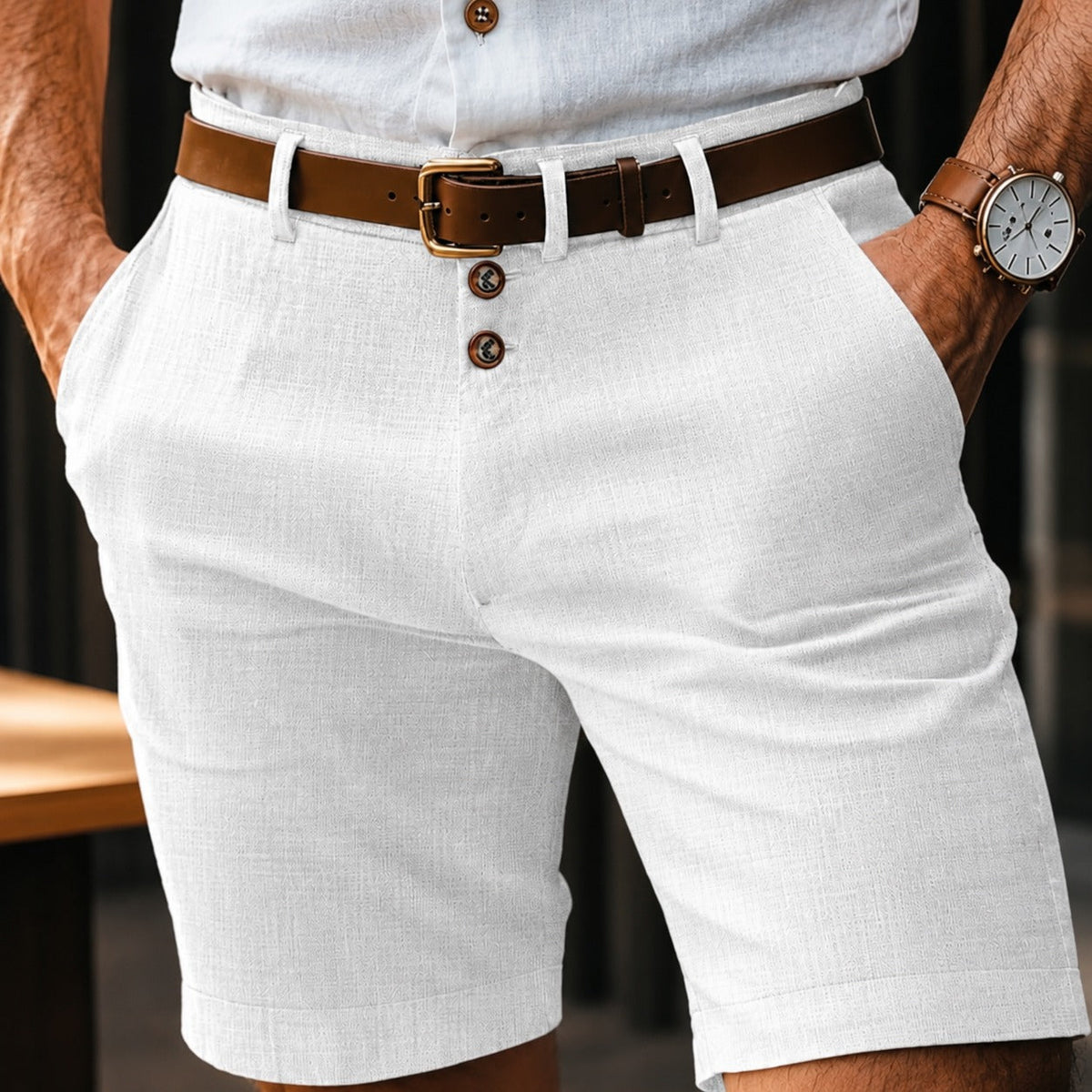 Herbie - Pantalones cortos casuales con botones
