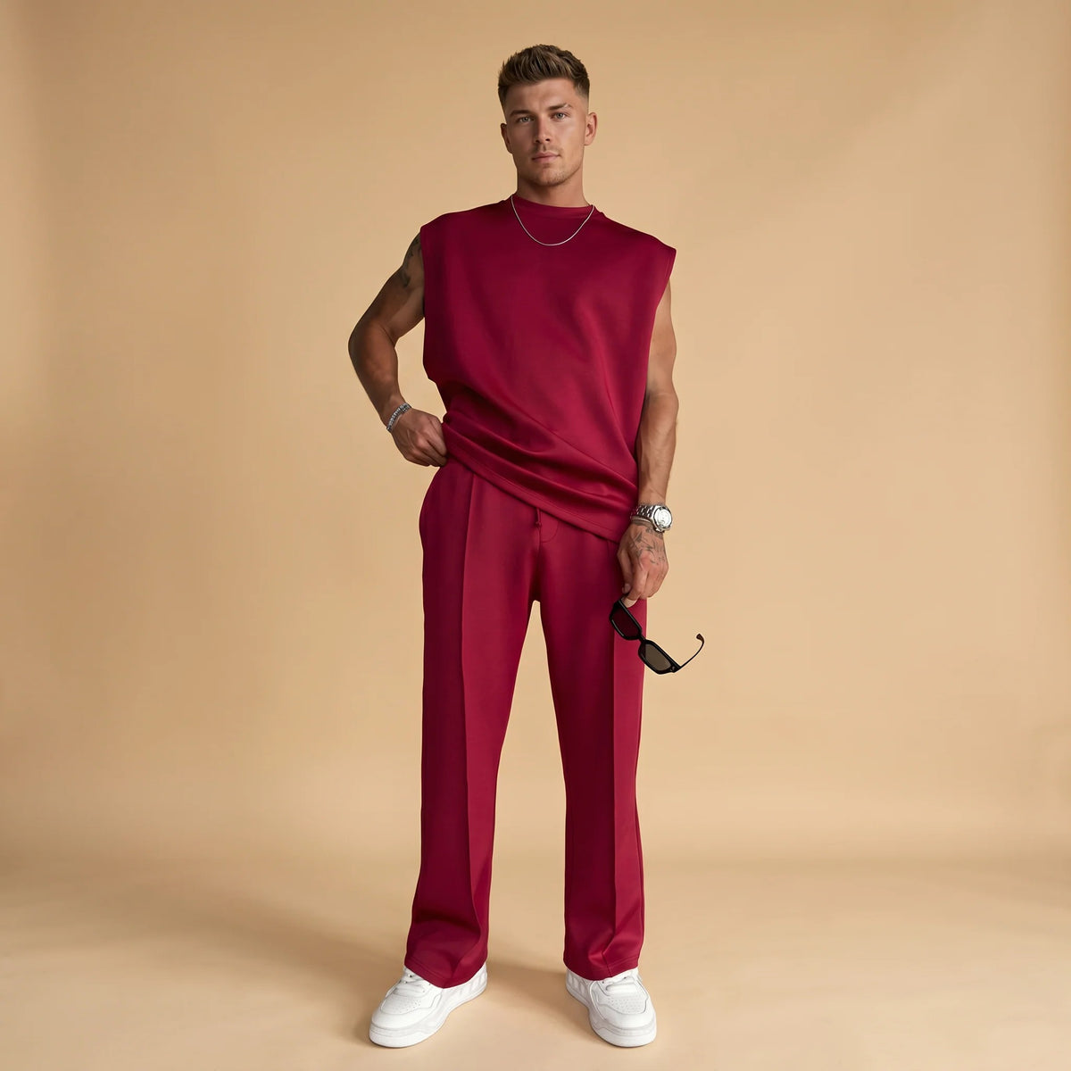 Kody - Conjunto de Camiseta Sin Mangas Minimalista y Pantalones