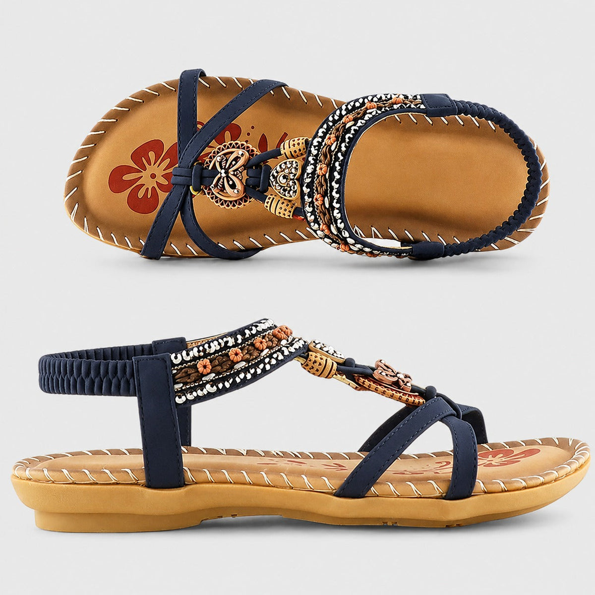 Eleanor - Sandalias Planas con Diamantes de Imitación Elegantes