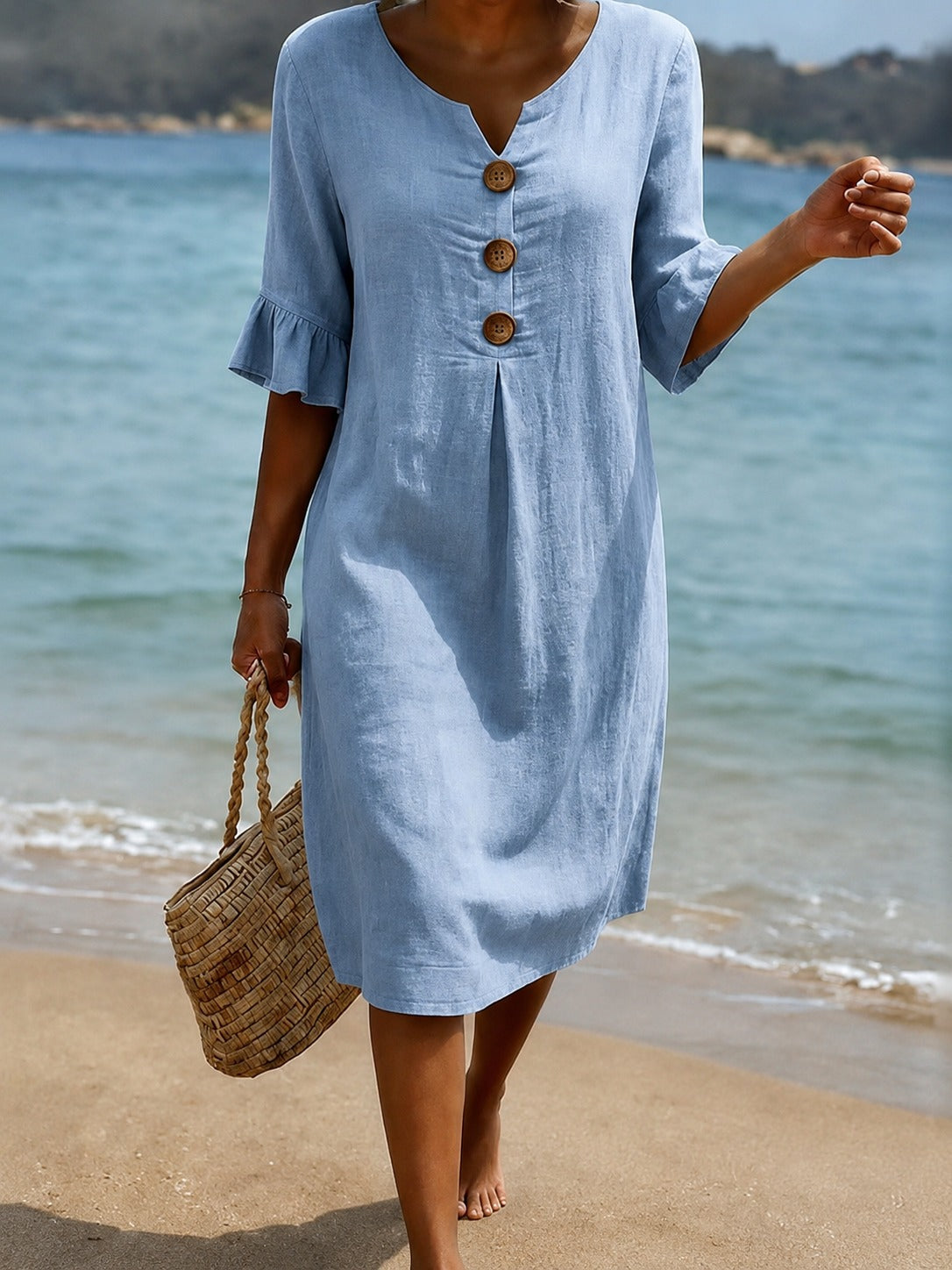 Deborah - Vestido Estiloso con Mangas con Volantes