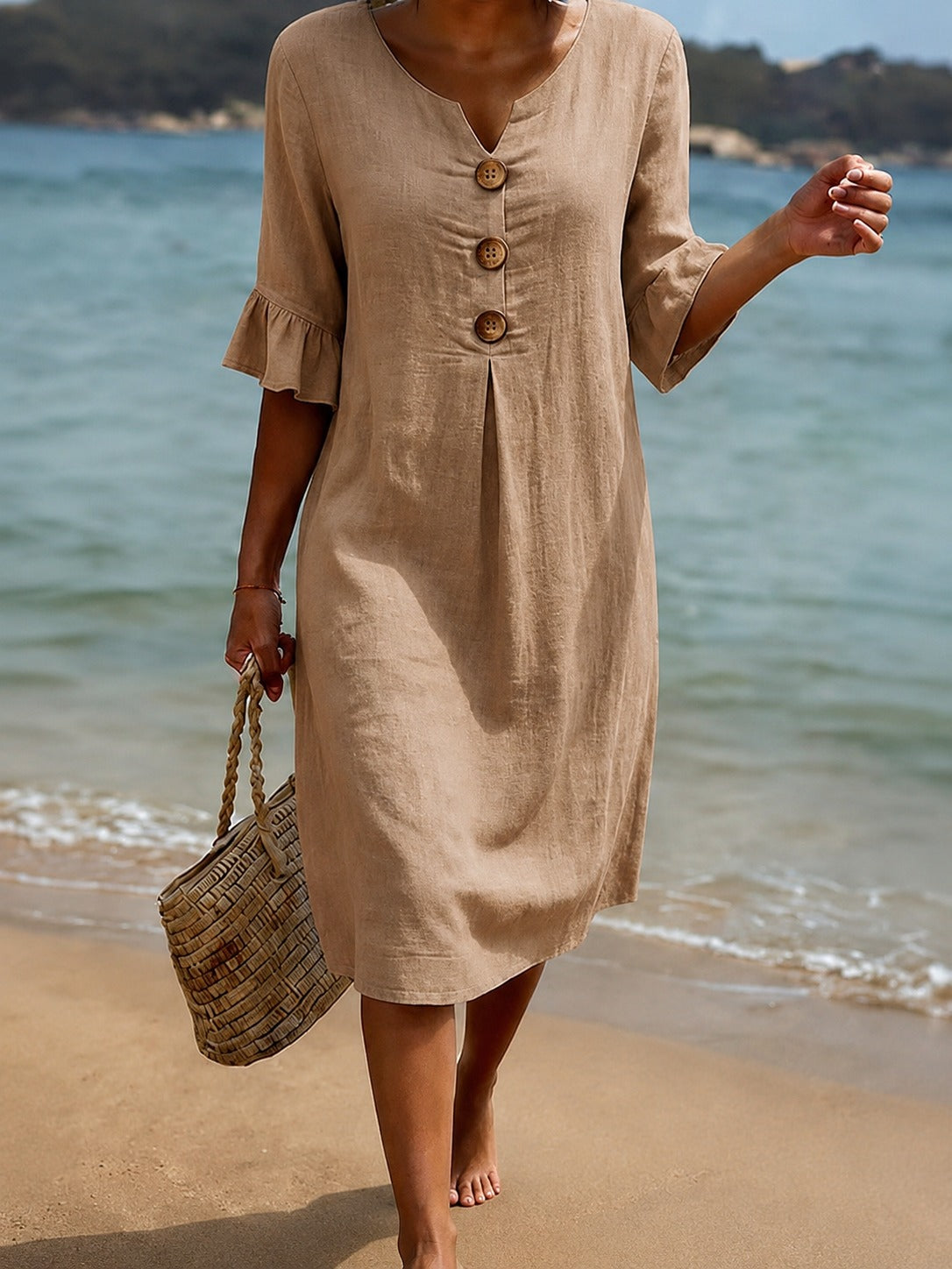 Deborah - Vestido Estiloso con Mangas con Volantes