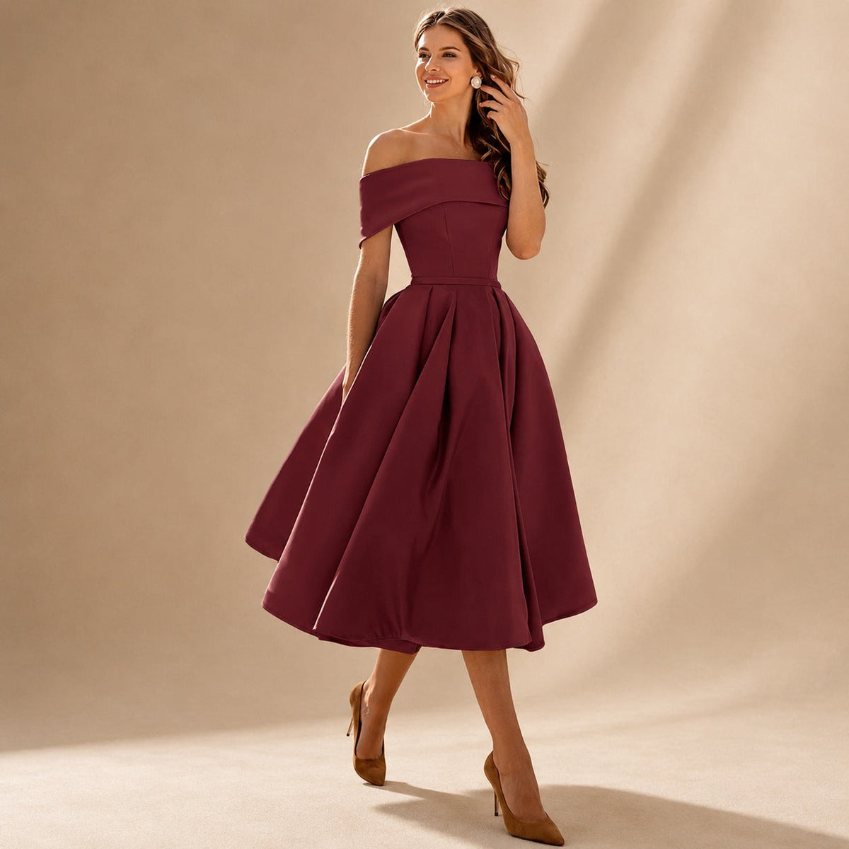 Erika - Vestido elegante de un solo hombro
