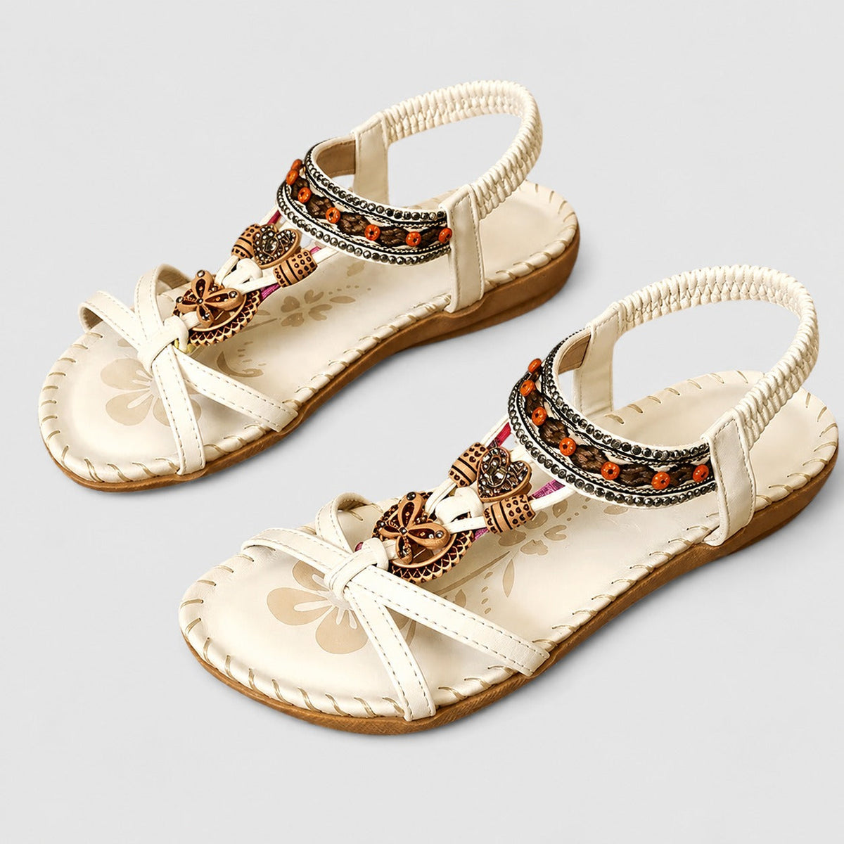 Eleanor - Sandalias Planas con Diamantes de Imitación Elegantes