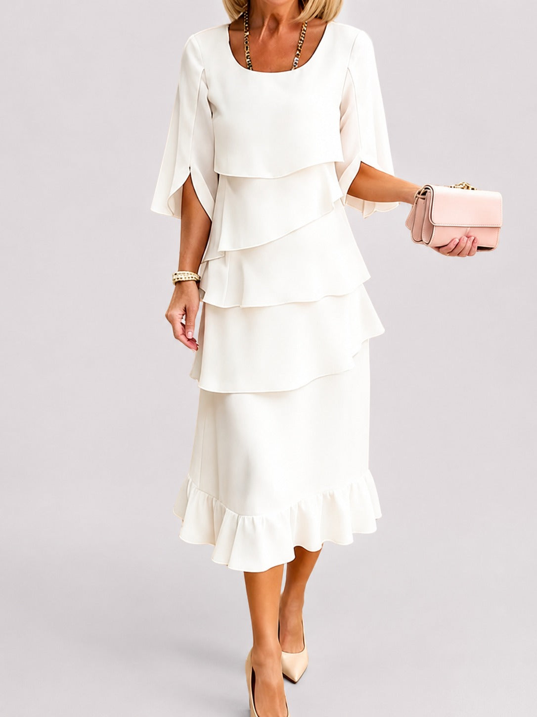 Elisa - Vestido Elegante con Capas