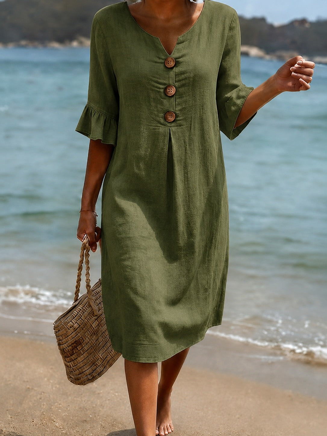 Deborah - Vestido Estiloso con Mangas con Volantes