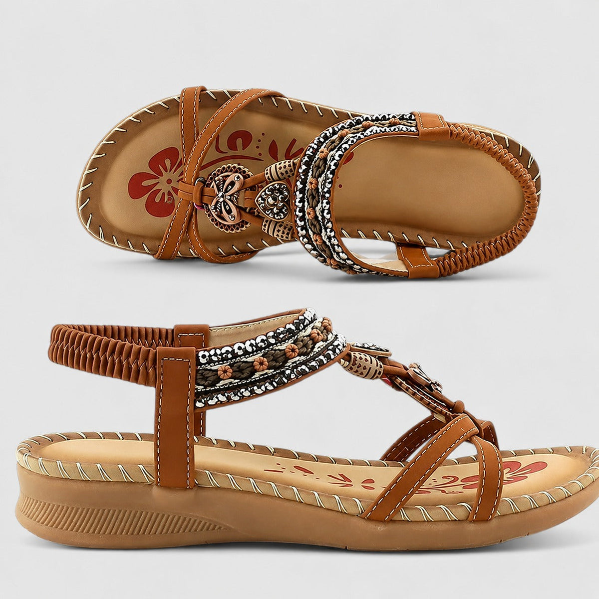 Eleanor - Sandalias Planas con Diamantes de Imitación Elegantes