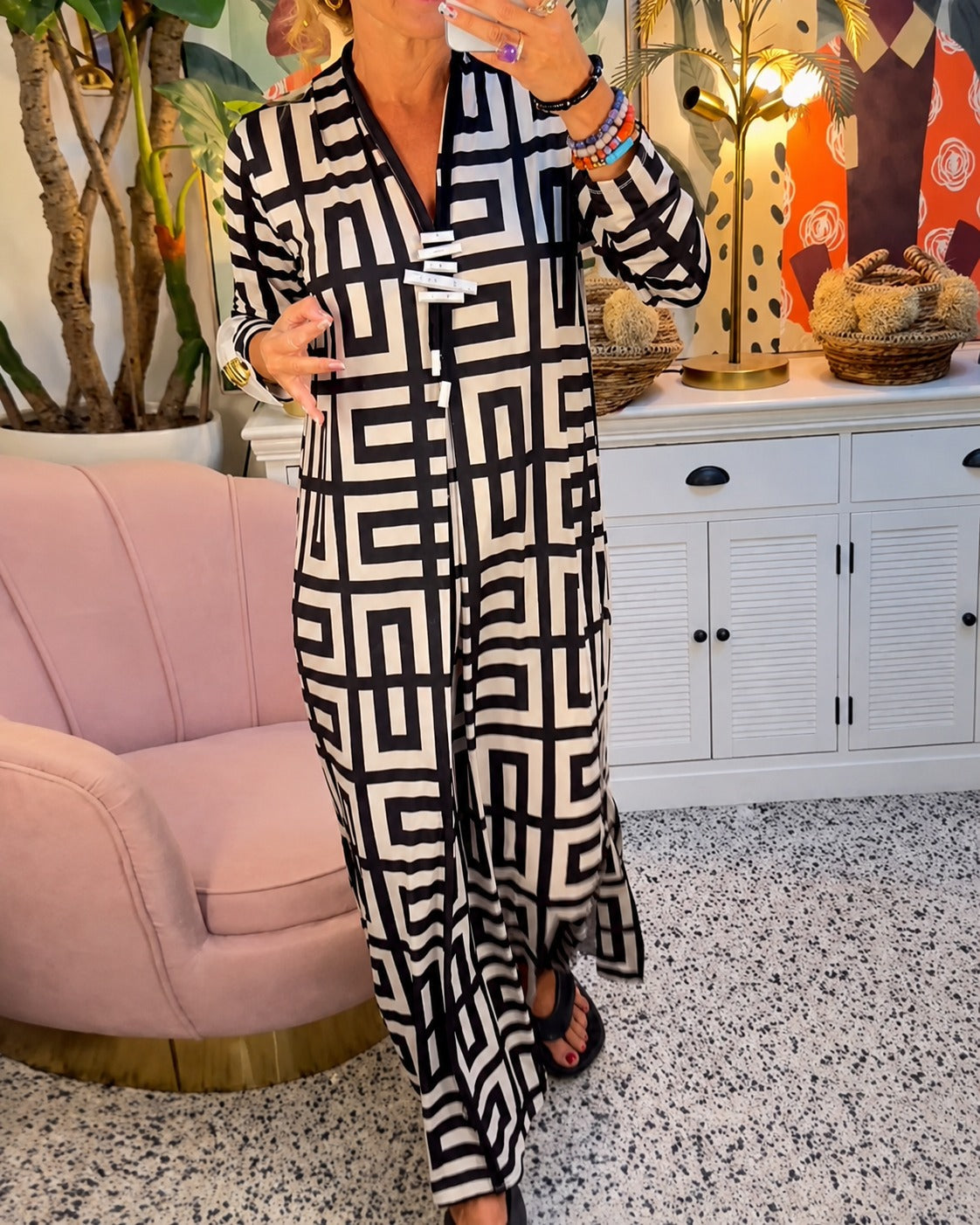 Valerie - Vestido con Estampado Geométrico Elegante