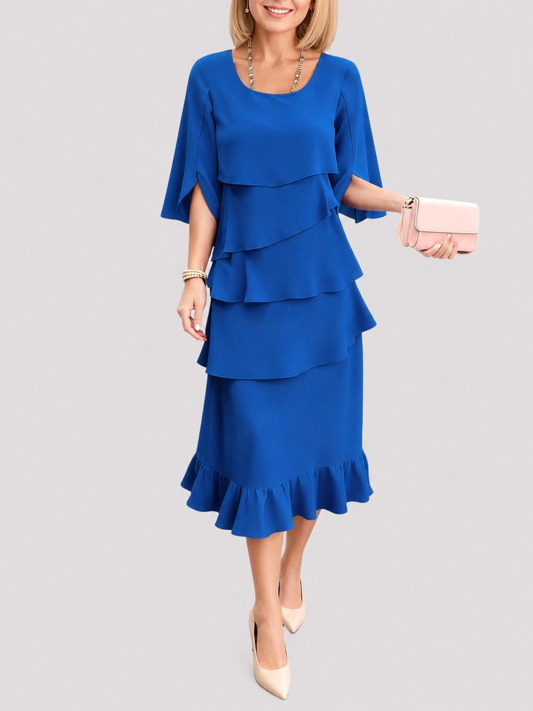 Elisa - Vestido Elegante con Capas