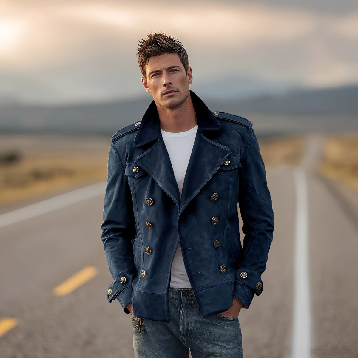 Marv - Chaqueta Elegante de Doble Botonadura