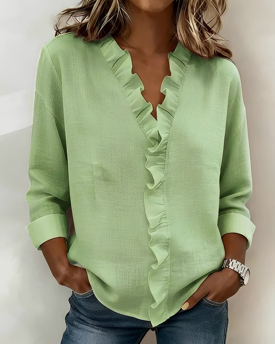 Samia - Blusa Elegante de Manga Larga