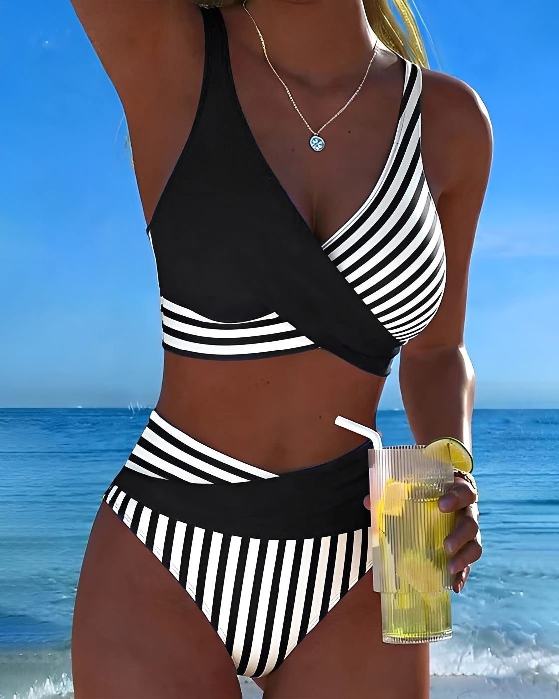 Angelica - Bikini Elegante a Rayas