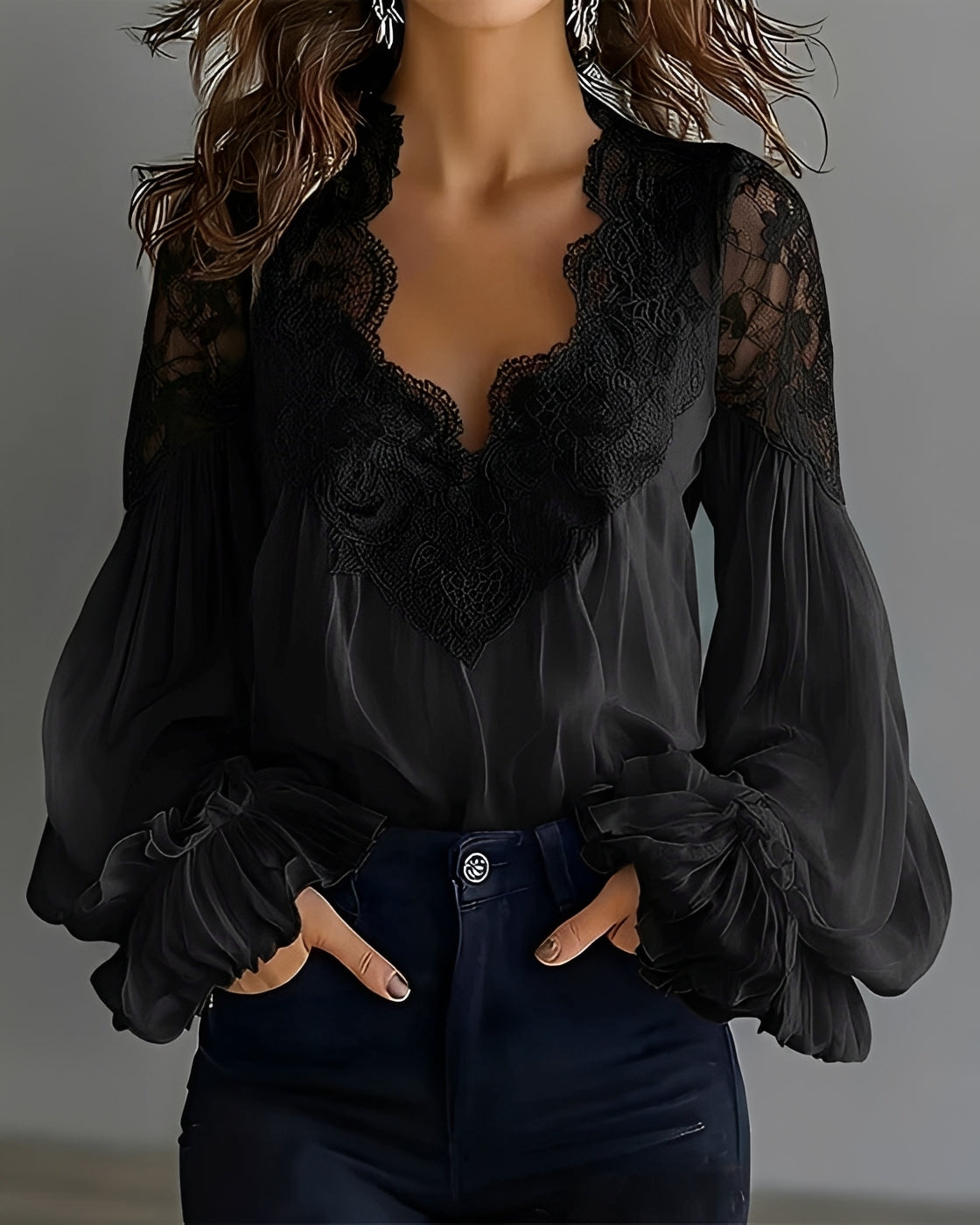 Kim - Blusa Elegante con Cuello en V