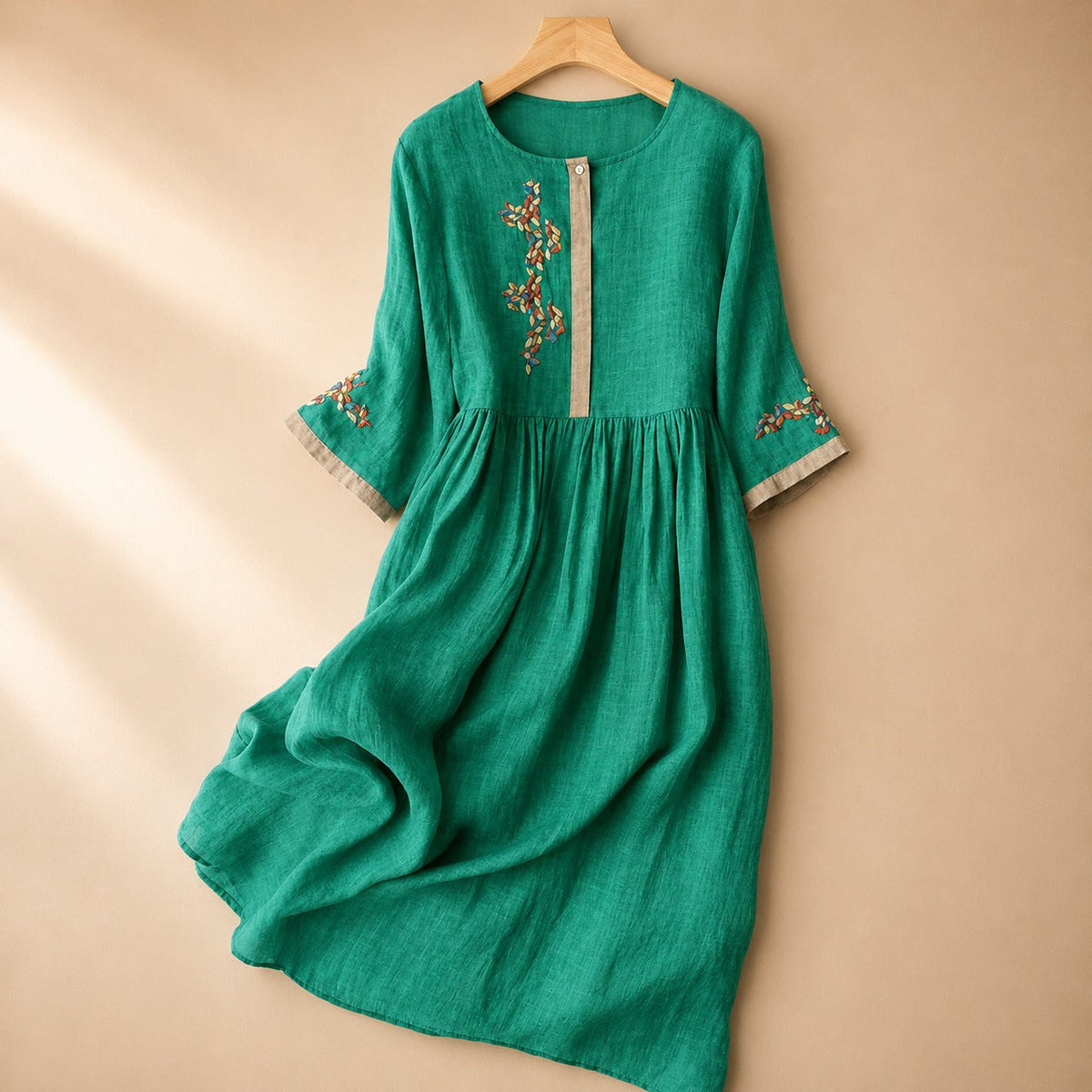 Laura - Vestido Boho Relajado Bordado