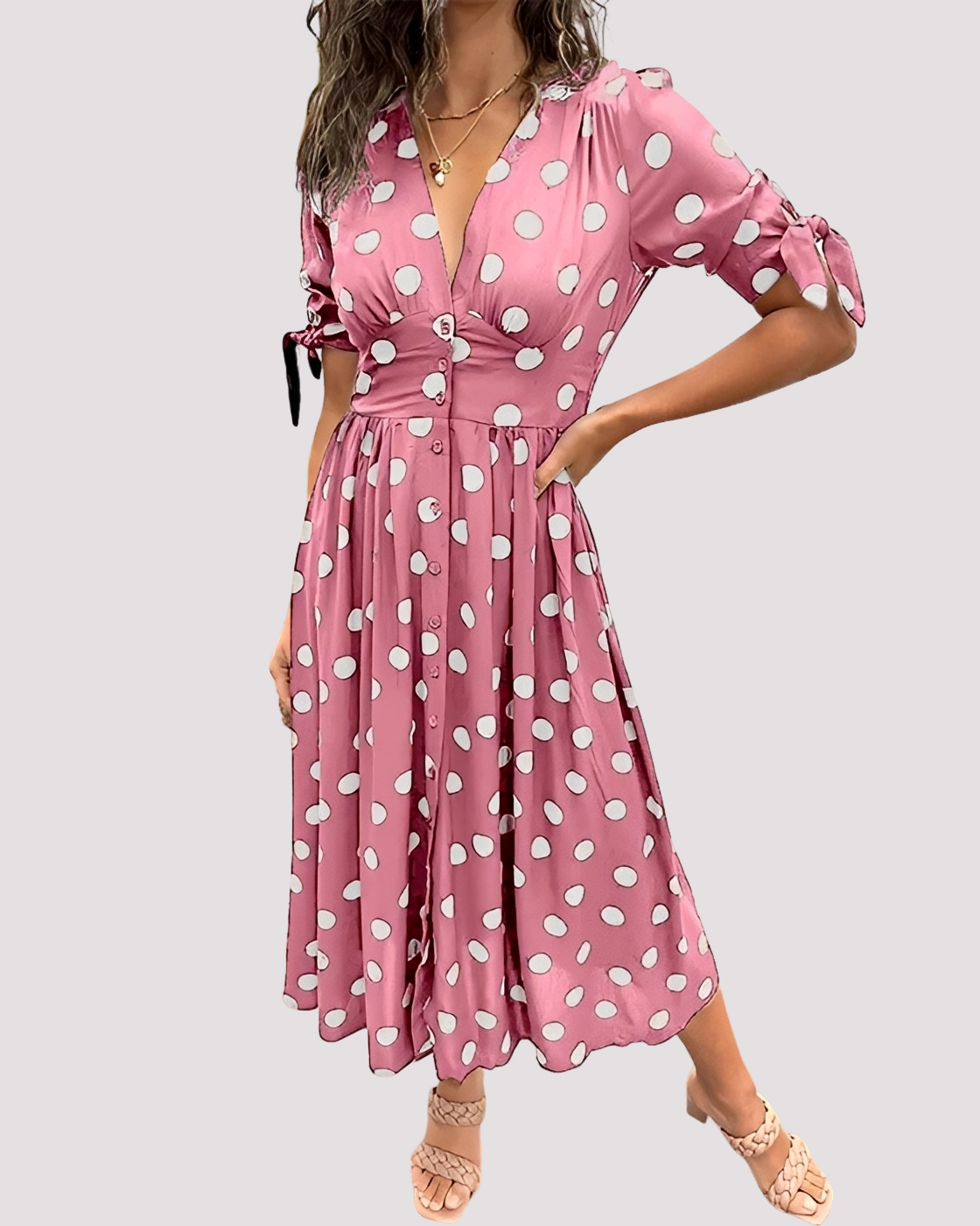Nicole - Vestido de Lunares Elegante