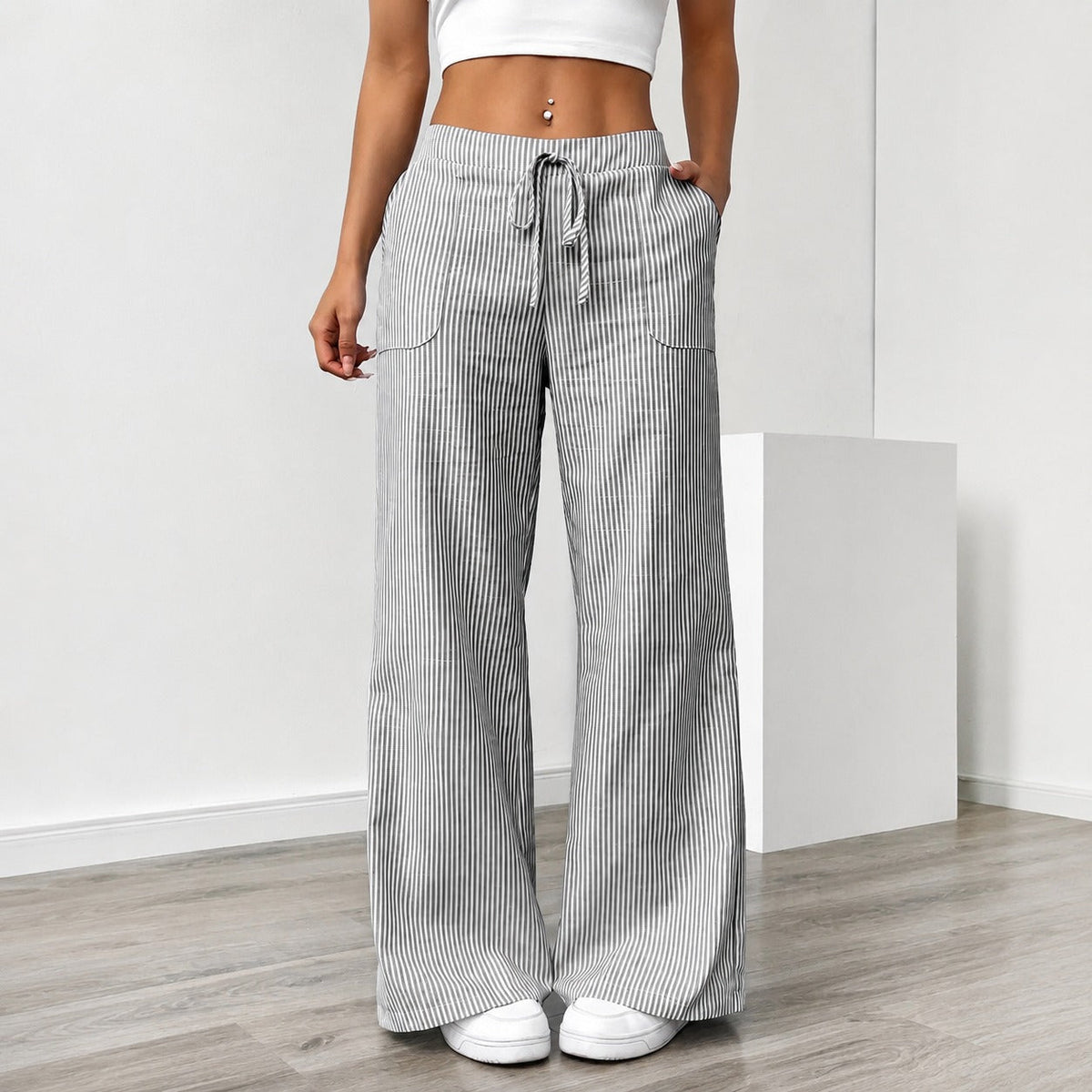 Amanda - Pantalones a Rayas Cómodos con Bolsillos