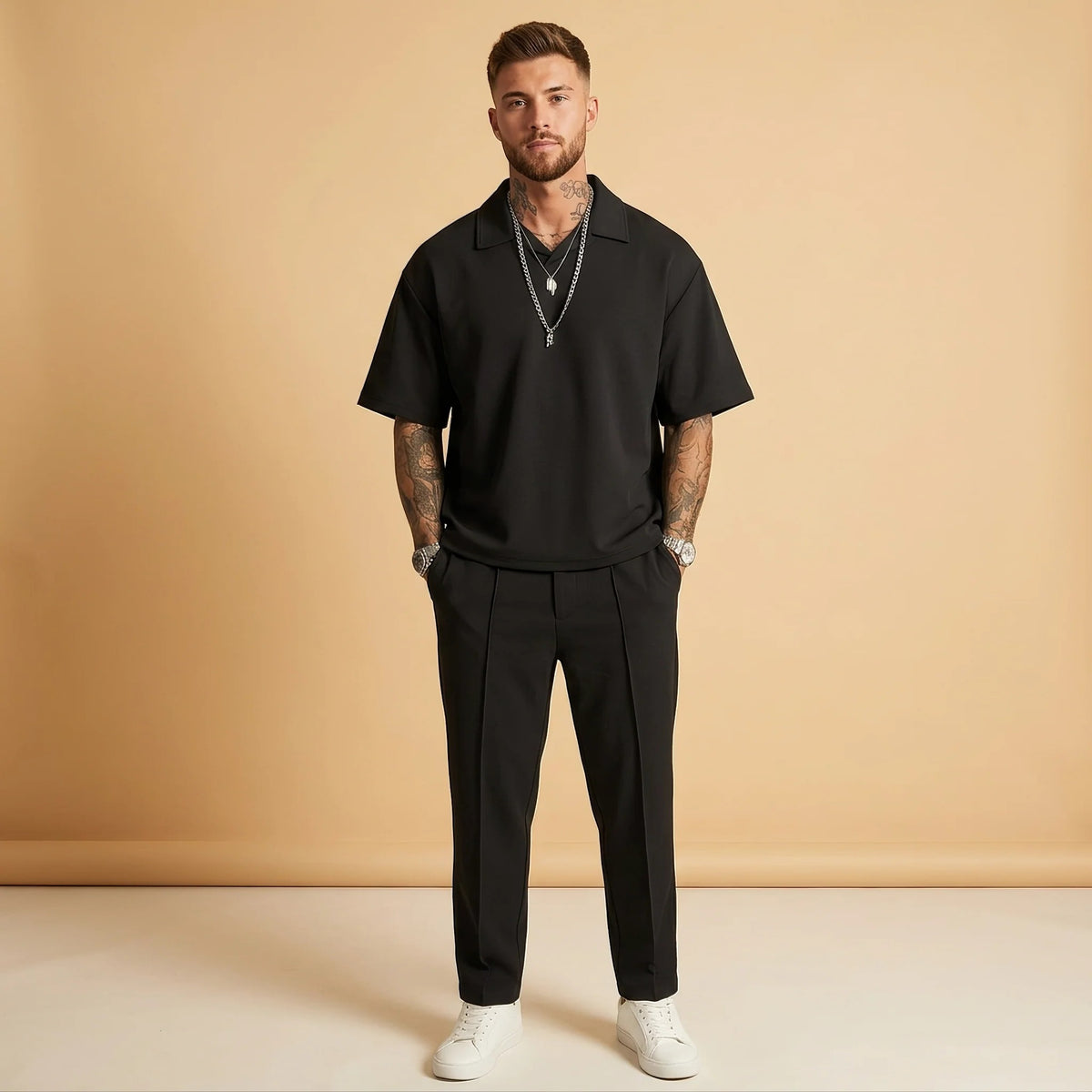 Johnston - Conjunto Casual Sobredimensionado de 2 Piezas