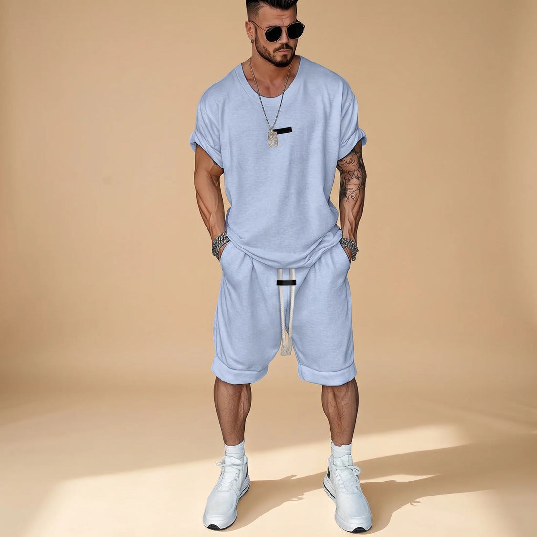 Alan - Conjunto de Camisa y Pantalones Cortos Relajados