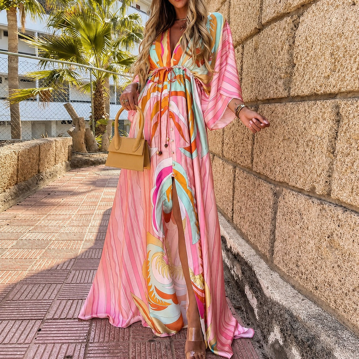 Janice - Vestido Maxi Colorido Estiloso