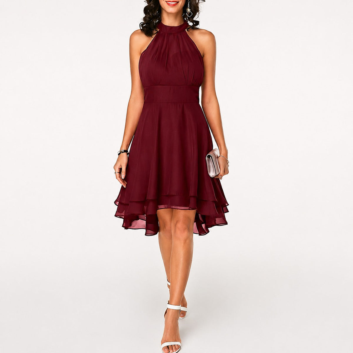 Kristina - Vestido Corto Elegante con Cuello Halter