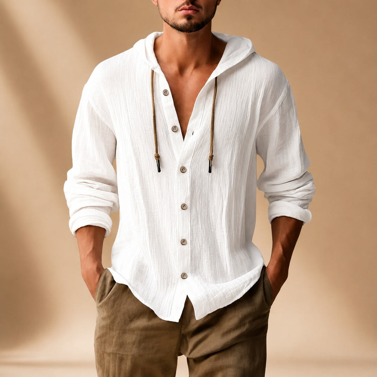 Kayne - Camisa Cómoda con Capucha de Manga Larga