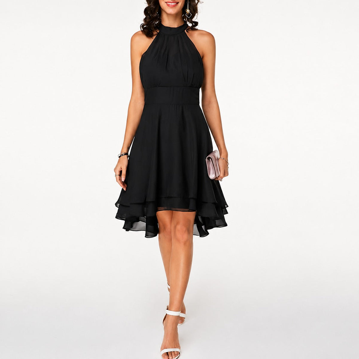Kristina - Vestido Corto Elegante con Cuello Halter