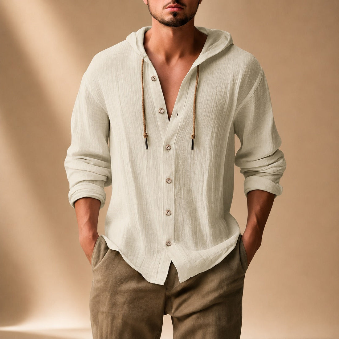 Kayne - Camisa Cómoda con Capucha de Manga Larga